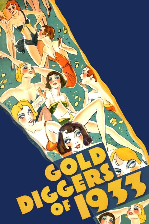 The poster features a vibrant collage of glamorous women in vintage attire against a deep blue background, evoking the 1930s glamour. The bold, golden text announces the movie's title, while the dynamic composition suggests a story of romance and rebellion.