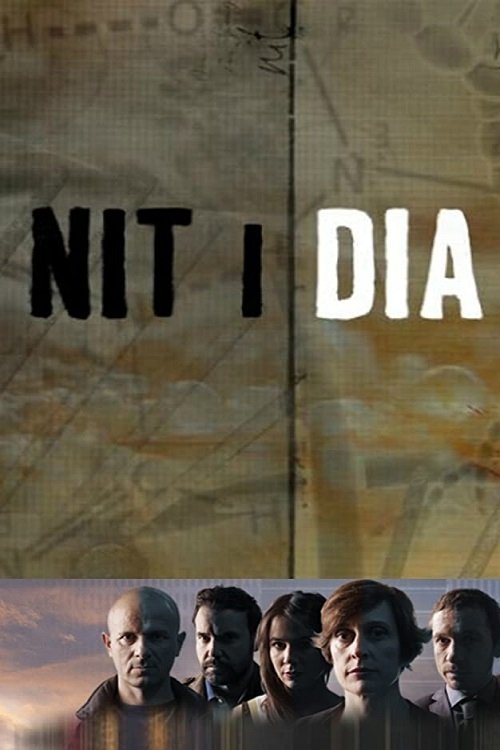 The poster features a group of five characters against a warm, sepia-toned background with faint map-like patterns. The title "NIT I DIA" is prominently displayed in bold, contrasting black and white text. The overall mood is mysterious and dramatic, suggesting a thriller or drama with a sense of...