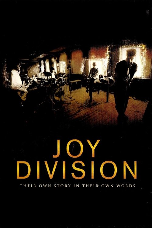 This movie poster for "Joy Division" features a moody, sepia-toned image of the band performing in a dimly lit room. The warm, golden hues create an intimate and atmospheric mood, emphasizing the band's unique style and the emotional depth of their music.