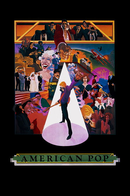 This vibrant poster showcases a dynamic collage of diverse people in colorful, stylized scenes, evoking a lively and energetic atmosphere. The central spotlight highlights a figure against a backdrop of rich hues, symbolizing the film's exploration of American culture and identity.