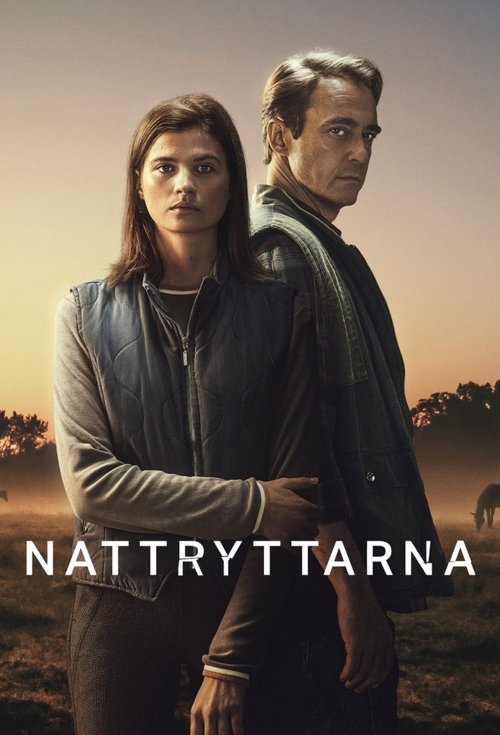 The poster features two characters standing against a warm sunset backdrop, evoking a sense of mystery and adventure. The muted earthy tones and dramatic lighting create an atmospheric mood that hints at the show's gritty and suspenseful themes.