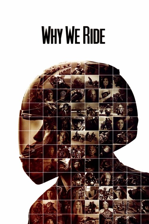 The poster features a silhouette of a person against a white background, filled with a mosaic of small images depicting various people in different settings. The sepia-toned color palette creates a nostalgic and reflective mood, evoking themes of community and shared experiences.