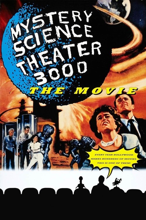 This movie poster features a dramatic scene with a man in a suit looking up, surrounded by other characters in futuristic costumes against a cosmic backdrop. The vibrant colors and dynamic composition evoke a sense of mystery and adventure.