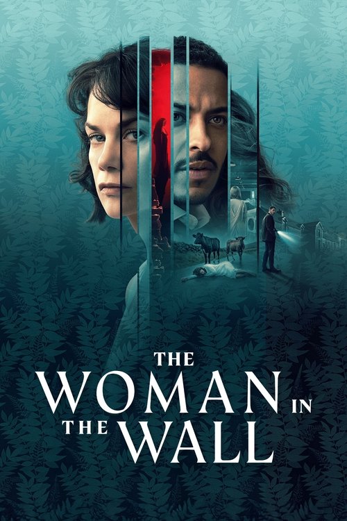 The poster features two women with intense expressions, framed by vertical bars that create a sense of mystery and tension. The muted blue and green tones evoke a somber, eerie atmosphere, suggesting a thriller or horror genre.
