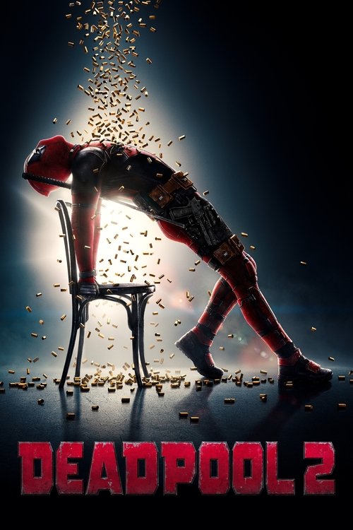A muscular superhero in a red and black suit stands atop a chair, surrounded by floating debris and money. The dramatic lighting casts shadows, creating a gritty, intense atmosphere. The poster conveys action and danger, hinting at a high-stakes adventure.