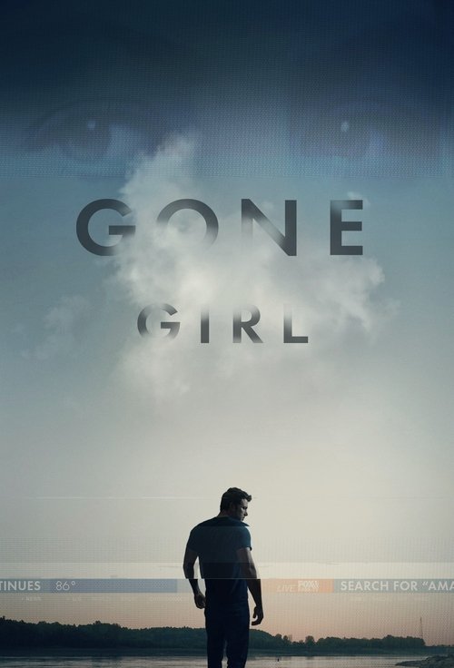 A lone figure stands silhouetted against a dramatic sky, evoking mystery and suspense. The title "GONE GIRL" is prominently displayed in bold, shadowy letters, hinting at a thriller with emotional depth.