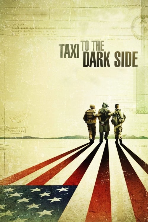 The poster features three soldiers walking away from the camera, their silhouettes standing out against a faded, sepia-toned background. The American flag's stripes and blue field dominate the lower portion, symbolizing patriotism and national pride. The mood is somber and reflective, evoking the...