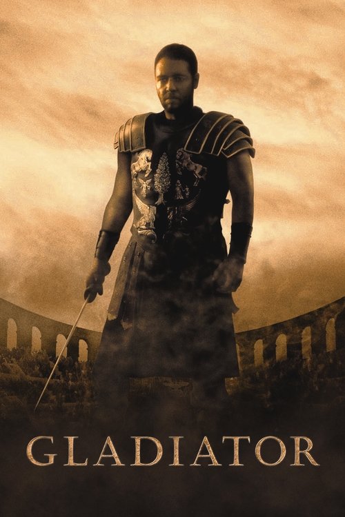 The poster features a powerful Roman soldier in ancient armor against a dramatic sunset sky, evoking a sense of historical grandeur and epic drama.
