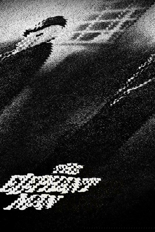 The poster features a shadowy figure in a trench coat, exuding mystery and horror. The dark, grainy texture evokes a grim atmosphere, while the stark white title text stands out against the ominous background.