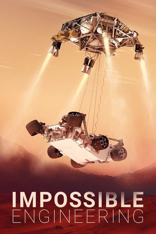 The poster features a dramatic space scene with a spaceship suspended above a smaller vehicle, bathed in warm, golden hues. The mood is one of awe and wonder, capturing the essence of human ingenuity in space exploration.