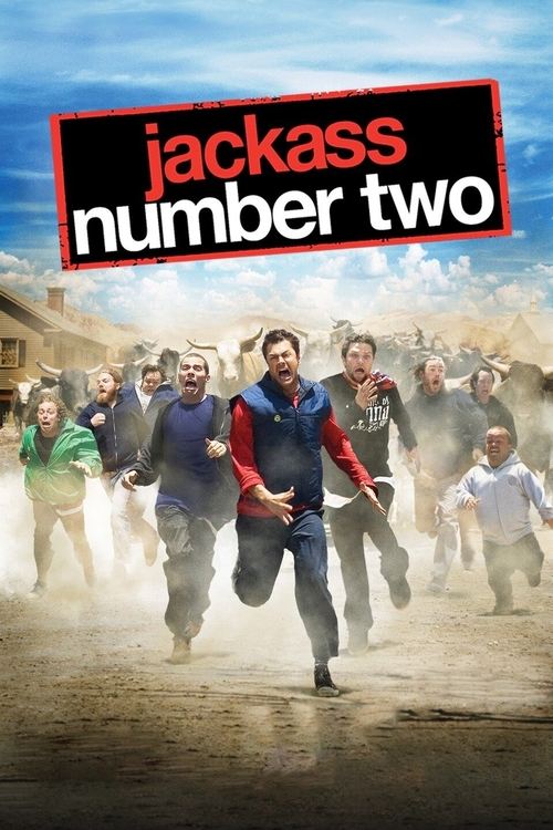 The poster features a chaotic scene of people running through dust, with a central figure in a red vest and blue shirt leading the group. The colors are vibrant and intense, capturing the comedic chaos of the film. The mood is one of high energy and humor, reflecting the slapstick nature of the m...