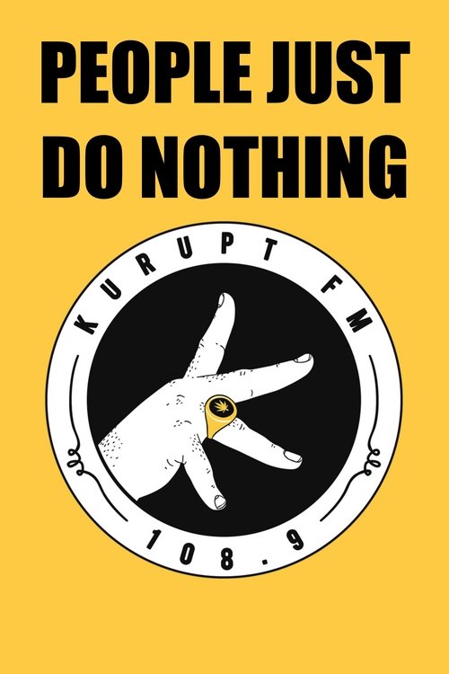 The poster features bold black text on a vibrant yellow background, evoking a sense of rebellion and humor. A stylized white hand graphic with a yellow center symbolizes the show's theme of ignoring rules and challenges. The circular design with "KURUPT FM" and "108.9" adds a retro, radio station...