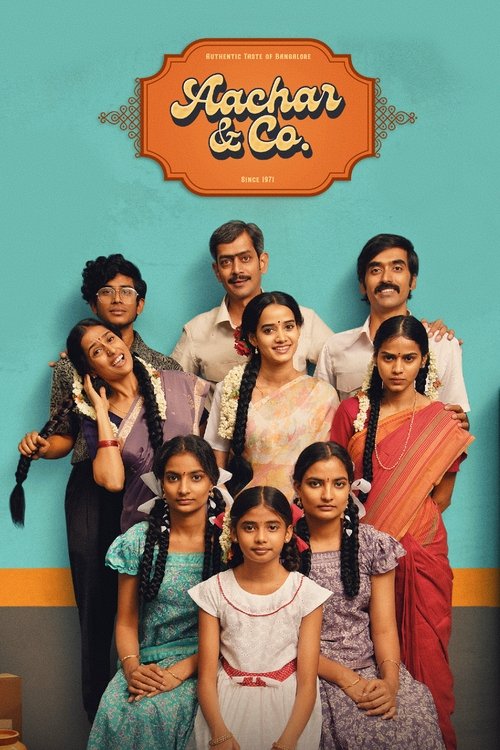 The poster features a vibrant group of seven characters in traditional Indian attire, set against a cheerful teal background. The warm orange logo at the top adds a playful touch, while the diverse group exudes a sense of unity and warmth. The overall mood is lighthearted and inviting, capturing ...