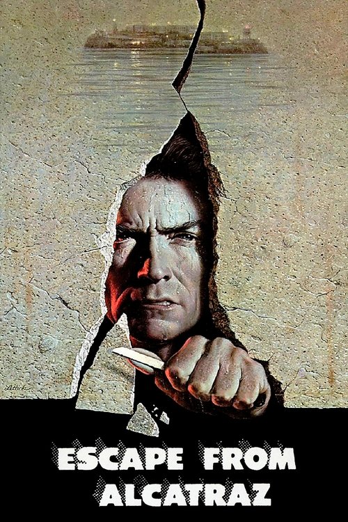 The poster features a menacing figure with a jagged, torn face emerging from a cracked, weathered surface. The dark, ominous colors and the unsettling expression convey a sense of danger and suspense.