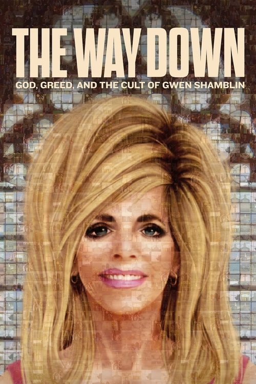 The poster features a glamorous blonde woman with a confident smile, set against a brick wall backdrop. The bold text announces the show's title and themes, evoking a sense of intrigue and drama.