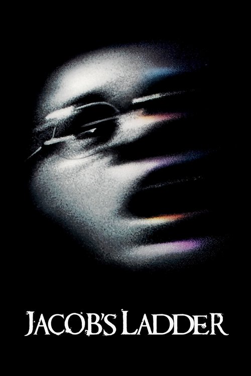 The poster features a blurred, ghostly face in motion against a dark background, evoking mystery and suspense. The title "Jacob's Ladder" is prominently displayed at the bottom in bold, white lettering. The overall mood is eerie and suspenseful, hinting at a thriller or horror genre.