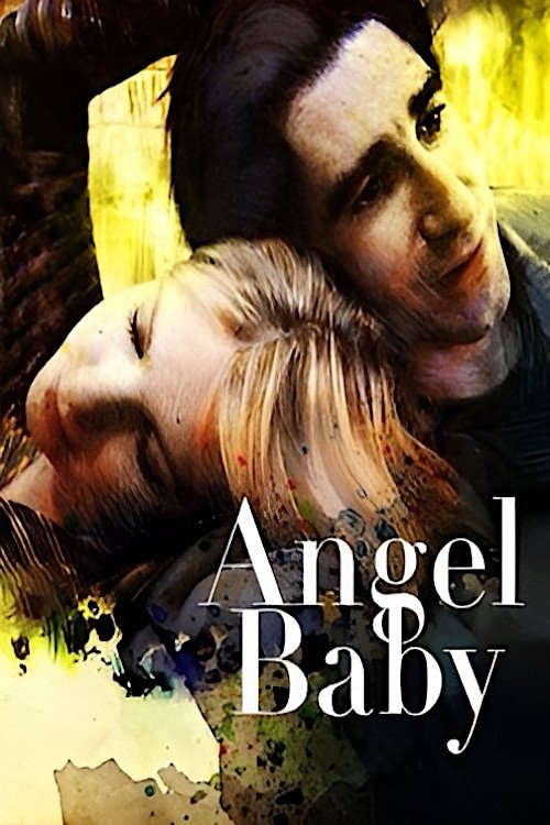 The poster features a tender, close-up shot of a young woman and man embracing warmly. The warm, golden hues of the background evoke a sense of hope and love, while the soft, dreamy lighting enhances the emotional connection between the characters. The title "Angel Baby" is prominently displayed ...