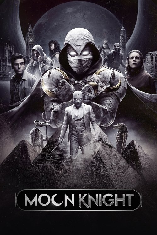 This poster features a mysterious, hooded figure in a silver mask standing prominently against a dark, moonlit backdrop. Surrounding him are several characters in period costumes, suggesting a fantasy or historical setting. The muted color palette and shadowy tones create an eerie, atmospheric mo...