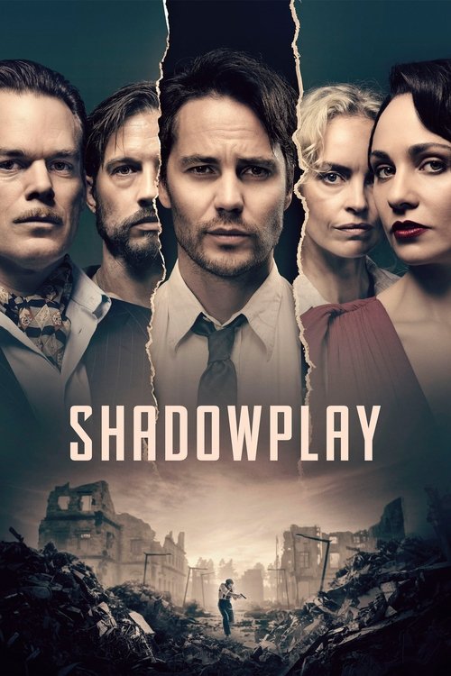 The poster features a dramatic group of characters against a dark, ominous backdrop. The central figure stands out with a serious expression, while others around him display intense, contemplative looks. The muted tones and shadowy atmosphere evoke a sense of mystery and suspense, hinting at them...