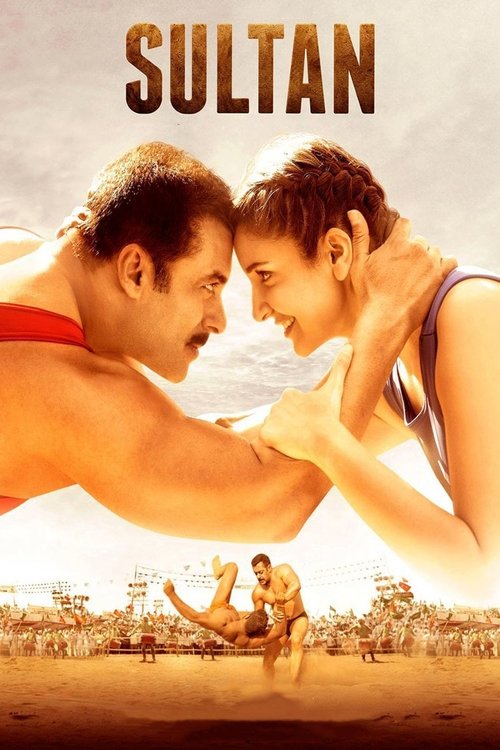 The poster features a dramatic scene with a man in a red tank top and a woman in a purple tank top, their faces close and intense. The background shows a beach with people relaxing, contrasting the emotional tension above. The warm colors and dynamic composition evoke a sense of drama and action.