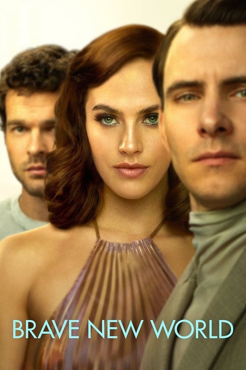 The poster features a dramatic trio of characters—two men and a woman—posed against a stark, neutral background. The woman in the center, wearing a shimmering purple dress, exudes confidence and allure, while the men behind her maintain serious, contemplative expressions. The muted tones of the b...