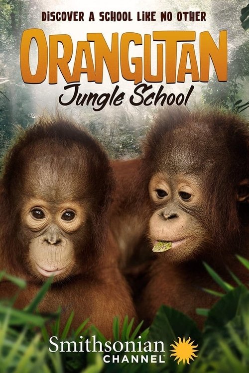 The poster features two orangutans in a lush green jungle setting, creating a natural and adventurous mood. The vibrant orange title contrasts with the earthy tones of the background, while the Smithsonian Channel logo at the bottom suggests educational content.