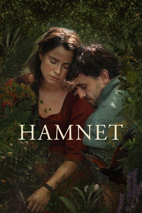 The poster features a tender scene with a man and woman in a lush, green forest. The man is leaning affectionately on the woman's shoulder, while the woman gazes downward with a somber expression. The warm, earthy tones of the foliage and the soft, natural lighting evoke a sense of melancholy and...