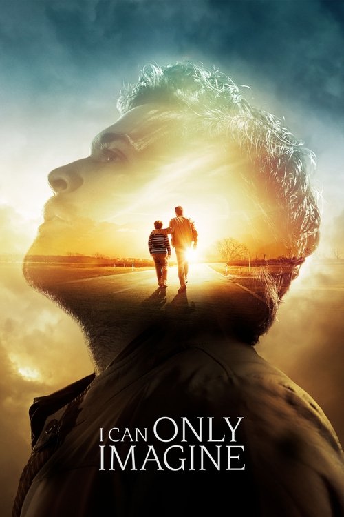 The poster features a silhouette of a person's face, with their hair and shoulders forming a dreamlike landscape. Two figures stand in the center, silhouetted against a radiant sunset. The warm golden hues and ethereal atmosphere evoke a sense of wonder and introspection.