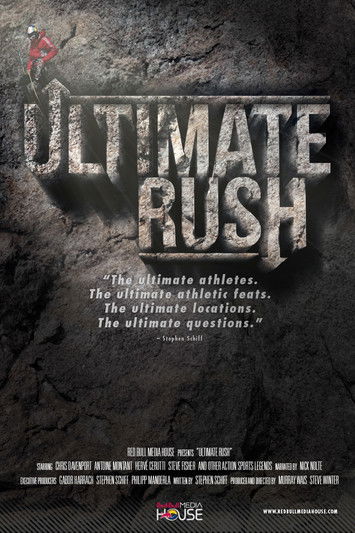 The poster features a gritty, textured background with the title "Ultimate Rush" in bold, metallic letters. The scene depicts a tense, action-packed atmosphere with dark tones and hints of urgency.