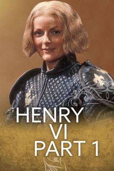 The poster features a woman in medieval armor against a warm, golden background, evoking a sense of historical drama and intrigue. The bold text "HENRY VI PART 1" anchors the composition, suggesting a dramatic narrative centered on the reign of Henry VI.