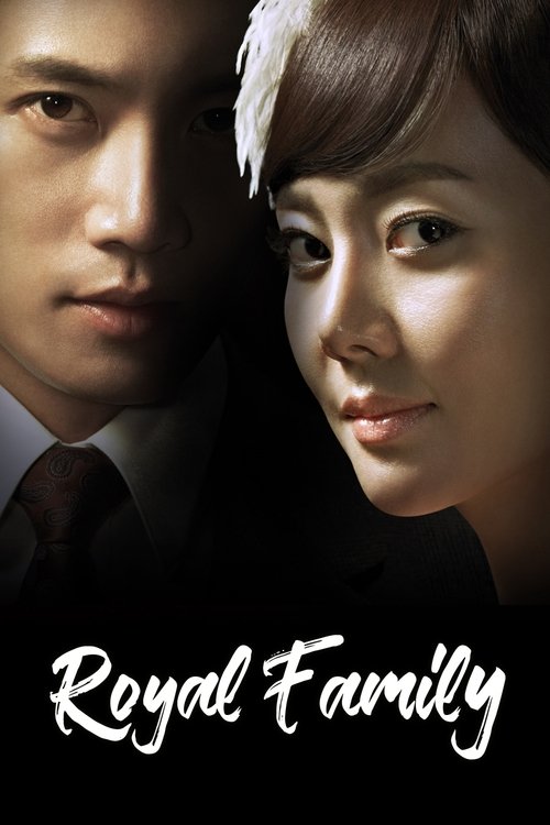 The poster features a dramatic close-up of two individuals, one man and one woman, with soft lighting highlighting their expressions. The title "Royal Family" is elegantly written in white script at the bottom, suggesting themes of power, elegance, and intrigue. The overall mood is mysterious and...