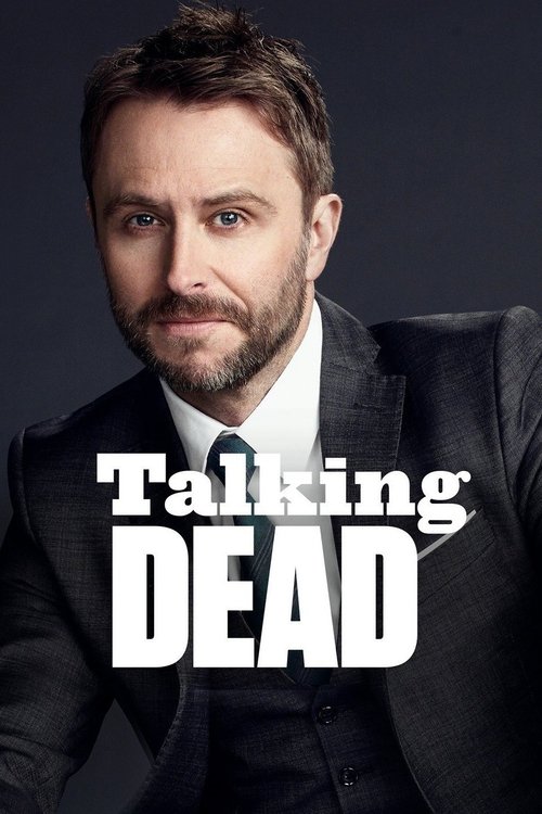 The poster features a man in a dark suit against a dark background, with the title "Talking Dead" prominently displayed in bold white letters. The mood is mysterious and suspenseful, evoking intrigue and tension.