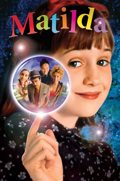 The poster features a young girl with bright eyes and a cheerful expression, surrounded by colorful, sparkling elements. A circular frame reveals a group of diverse characters in a magical setting, suggesting adventure and wonder. The vibrant colors and whimsical design evoke a sense of fun and e...
