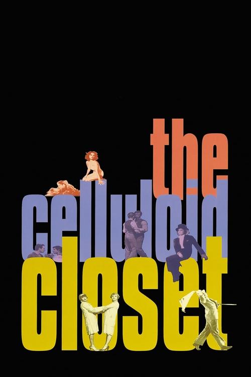 The poster features a collage of people in various poses against a black background, with the title "The Celluloid Closet" prominently displayed in bold, colorful letters. The vibrant colors and dynamic composition evoke a sense of mystery and intrigue, suggesting a film about hidden secrets or p...