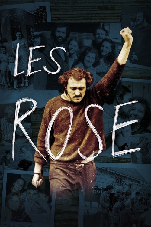 The poster features a man with reddish hair and a determined expression, raising his fist in victory. The title "LES ROSE" is prominently displayed in bold, white letters against a dark background. The overall mood is intense and inspiring, suggesting a powerful narrative about resilience and tri...