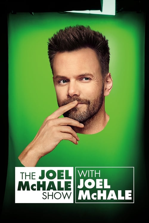 The poster features Joel McHale against a vibrant green background, with his hand resting thoughtfully on his chin. The bold white text announces "The Joel McHale Show with Joel McHale," creating a clean and professional look that captures the essence of the show's energetic and engaging personal...