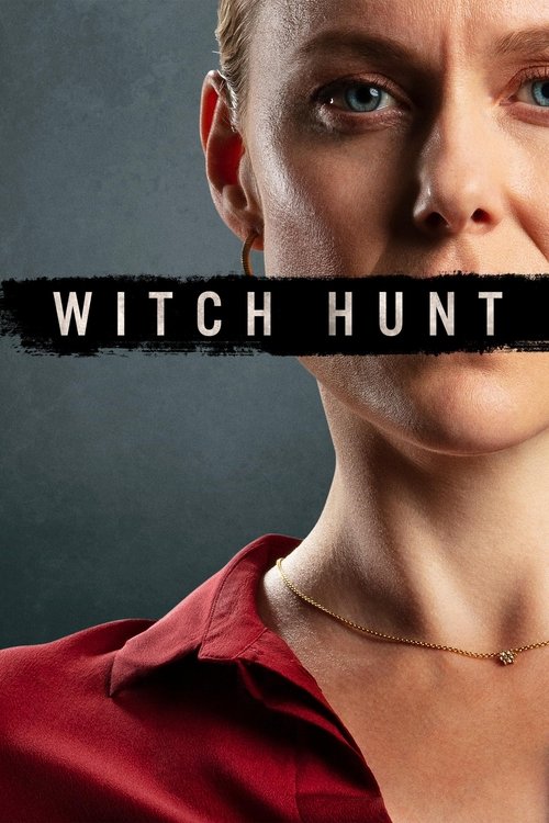 A woman with pale skin and blue eyes gazes intently at the viewer, her expression intense. She wears a red shirt against a dark, moody background, creating a stark contrast that hints at supernatural themes. The poster conveys a suspenseful and mysterious atmosphere, suggesting a thrilling supern...