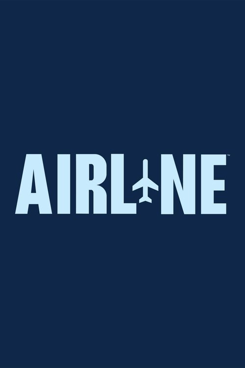The poster features a minimalist design with the word "AIRLINE" in bold white letters against a deep navy blue background. A small airplane icon replaces the letter 'E', symbolizing travel and flight. The clean, modern aesthetic evokes a sense of adventure and professionalism, appealing to aviati...