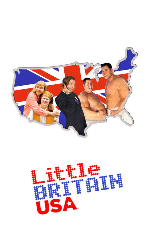 This TV show poster features a collage of diverse British people on a map of the USA, set against a Union Jack background. The vibrant colors and joyful expressions convey a sense of national pride and cultural diversity. The playful design suggests a fun and engaging narrative about the UK's ric...