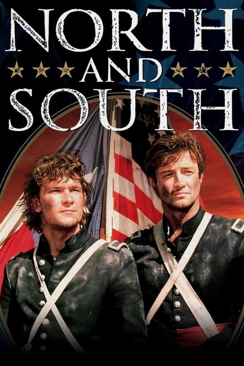 The poster features two men in military uniforms against a backdrop of an American flag and stars, evoking a patriotic and historical atmosphere.