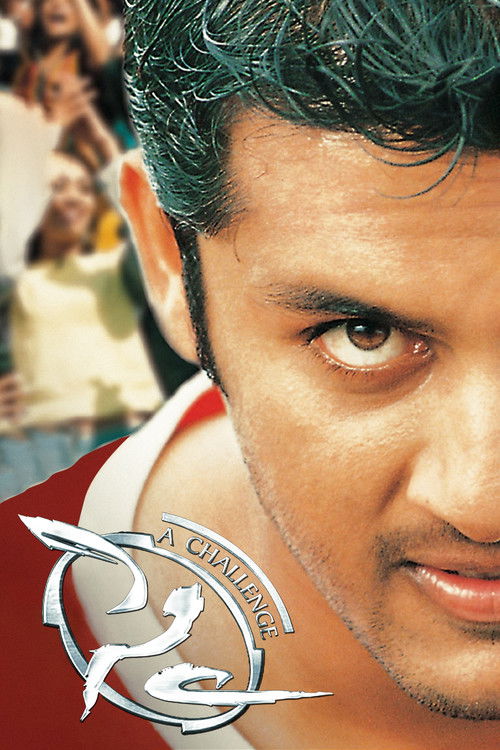 The poster features a close-up of a man with dark, wet hair and intense eyes, wearing a red sports jersey. In the background, blurred figures of people suggest a lively, energetic atmosphere. The logo of the film, stylized with a flowing design, adds a dynamic feel. The overall mood is one of pas...