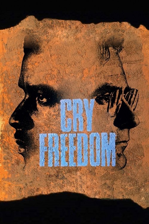 The poster features a haunting silhouette of a man's face against a textured, sepia-toned background, evoking a sense of mystery and melancholy. The title "CRY FREEDOM" is prominently displayed in bold, distressed blue letters, suggesting themes of rebellion and liberation. The overall compositio...
