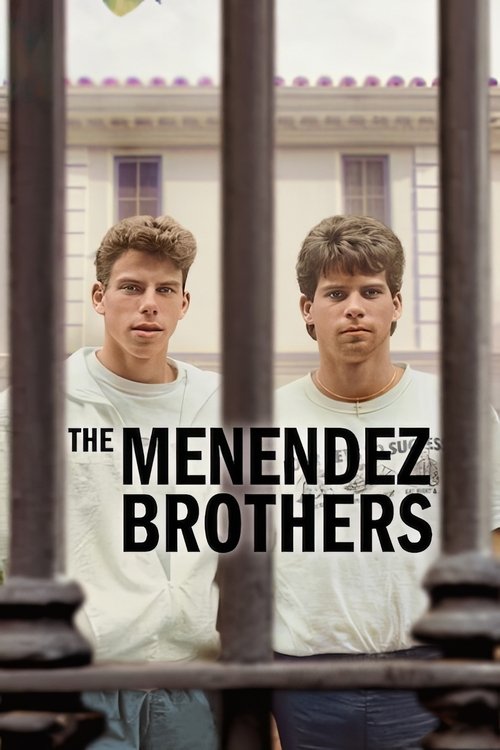 Two young men stand behind bars, their serious expressions conveying a somber mood. The poster features a classic white shirt and denim jeans, with bold black text overlaying the image. The muted tones and formal attire suggest a serious, perhaps tragic narrative.